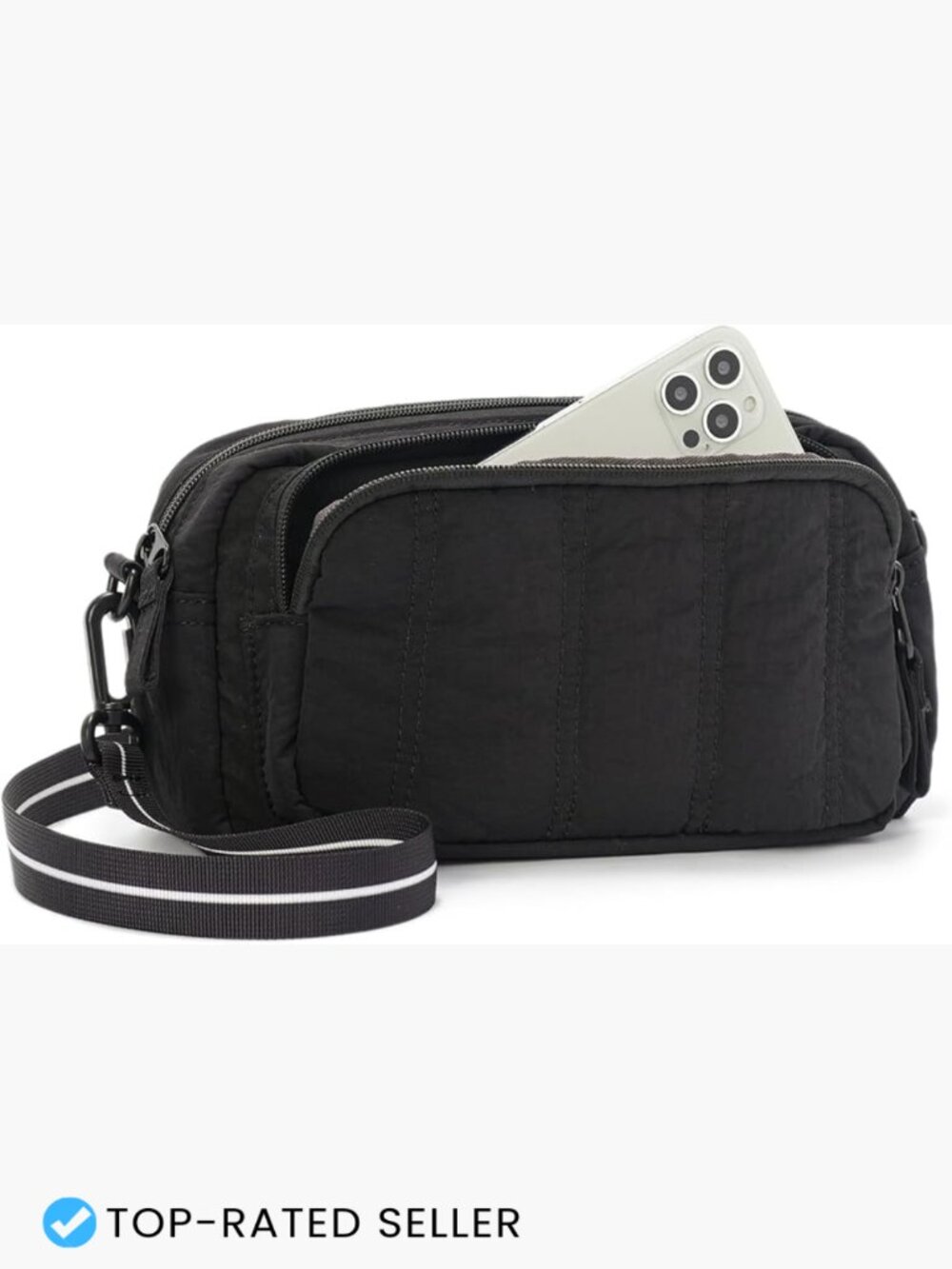 Mini Crossbody Bag Puffy Shoulder Handbag RFID Blocking Travel Purse Nylon